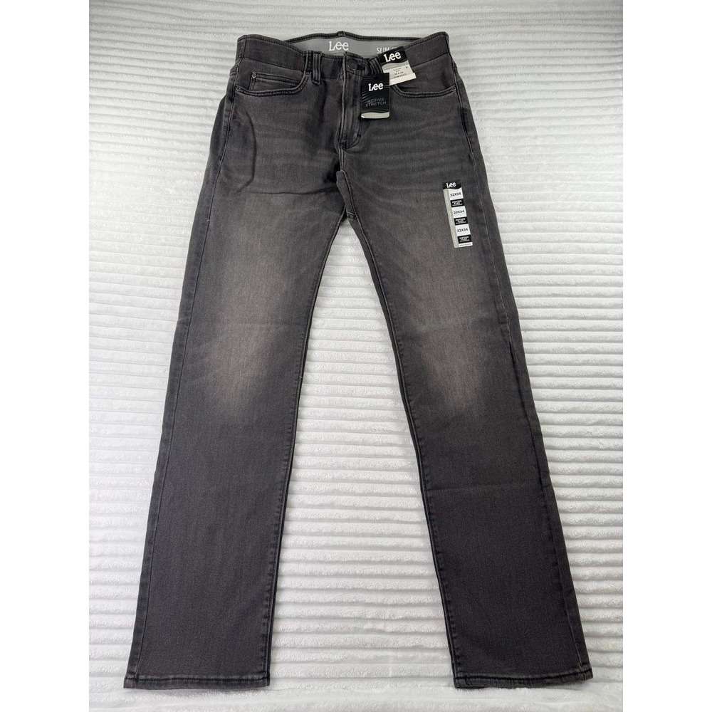 Lee Mens Slim Straight Active Stretch Jeans Gray 32x34 102161543